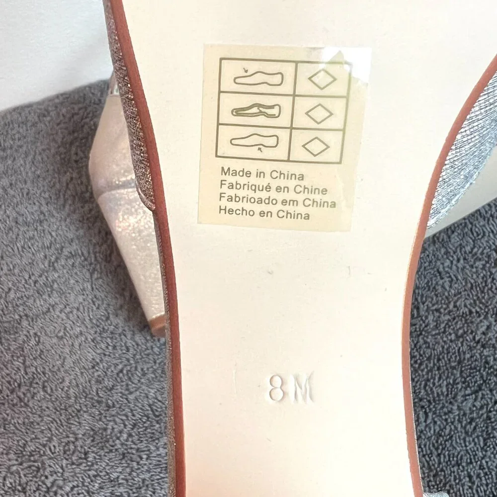 Touch Ups Womens 8M Amanda Champagne Gold Closed Toe Block Heels Pumps Shoes - Picture 11 of 13